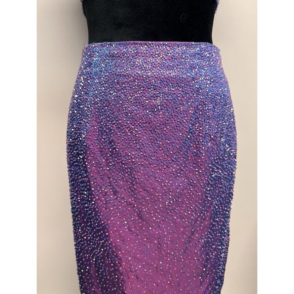 Vintage Alyce Maxi Gown Dress Sz 4 Purple Y2K Goth Whimsigoth 90S Beaded Lace Up - Picture 9 of 16